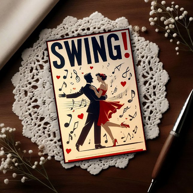 Postal Vintage Swing Dance Night Poster (Subido por el creador)