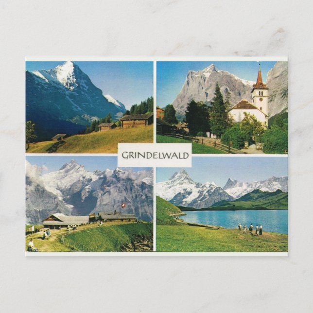 Postal Vintage Swiss Grindelwald (Anverso)