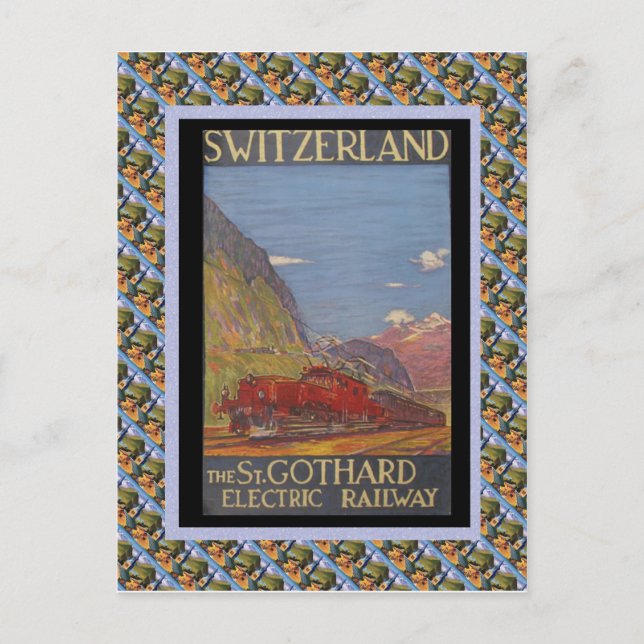 Postal Vintage Swiss Railway St Gotthard eléctrico (Anverso)