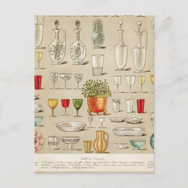 Postal Vintage Table Glass Novedad (Anverso)