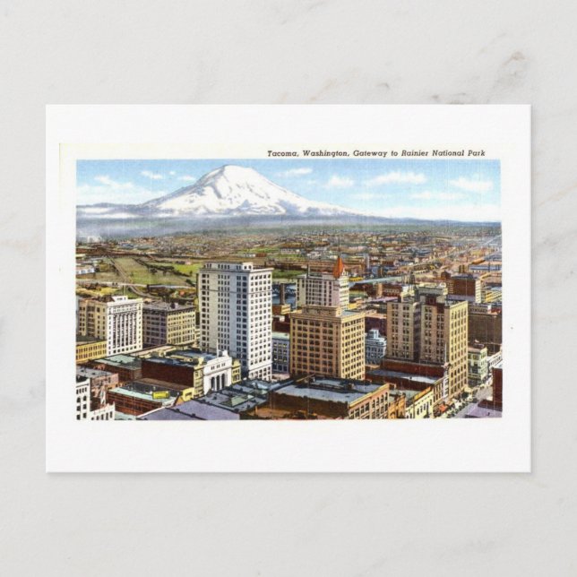 Postal Vintage Tacoma, Washington, City View (Anverso)