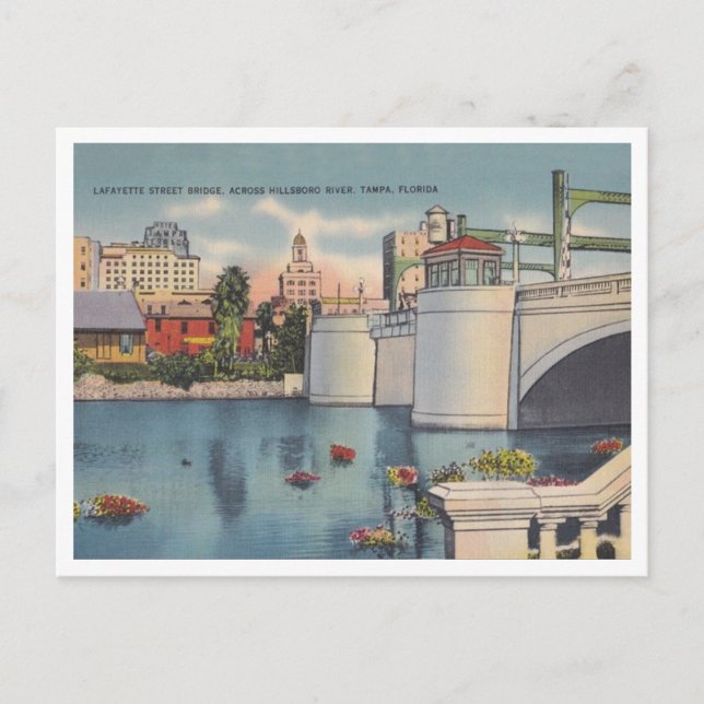 Postal Vintage Tampa Florida Lafayette Street Bridge (Anverso)