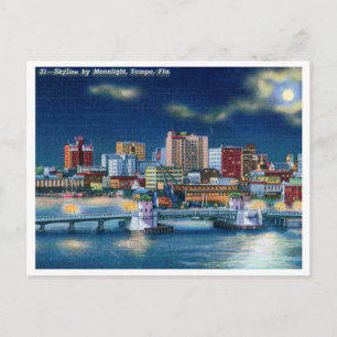 Postal Vintage Tampa Florida Skyline