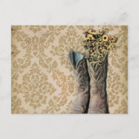 vintage tan damask cowboy del país occidental