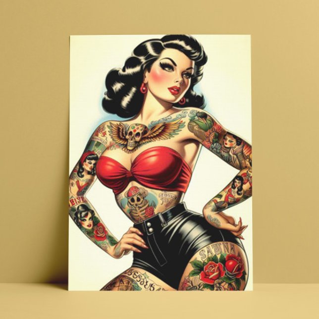 Postal Vintage Tattooed Pin-up (Subido por el creador)