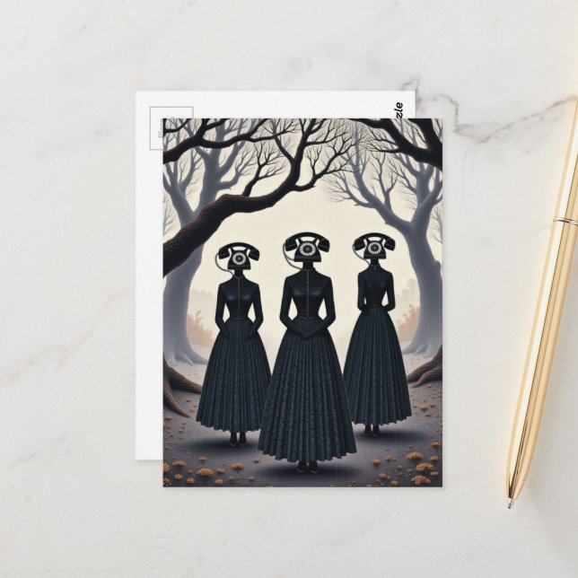 Postal Vintage Telephone Ladies (Anverso/Reverso In Situ)