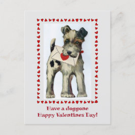 Postal Vintage Terrier Dog Valentines
