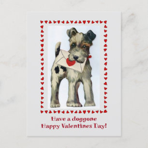 Postal Vintage Terrier Dog Valentines