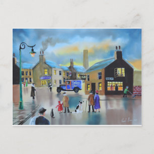 Postal Vintage Tetley tea tea van street Scenage