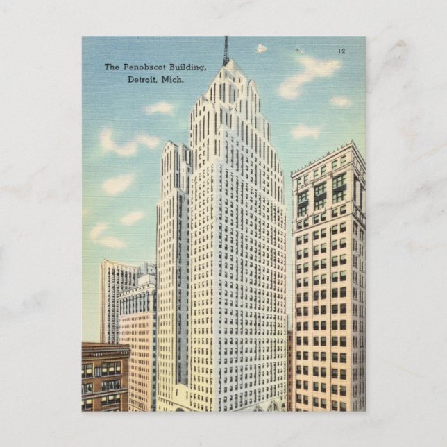 Postal Vintage The Penobscot Building, Detroit, Michigan (Anverso)