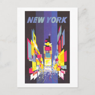 Postal Vintage Times Square Viajes Nueva York