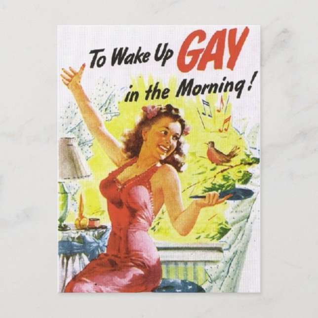 Postal Vintage "To Wake Up Gay" (Anverso)