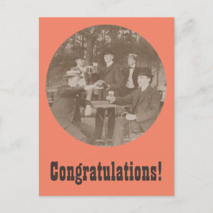 Postal Vintage Toast Felicitaciones Fiestas Men Postcard
