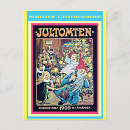 Postal Vintage Tomten, Jultomten Padre Navidad Sueco