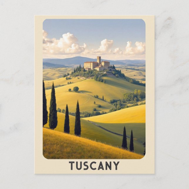 Postal Vintage Toscana Italia Villa Country Travel (Anverso)