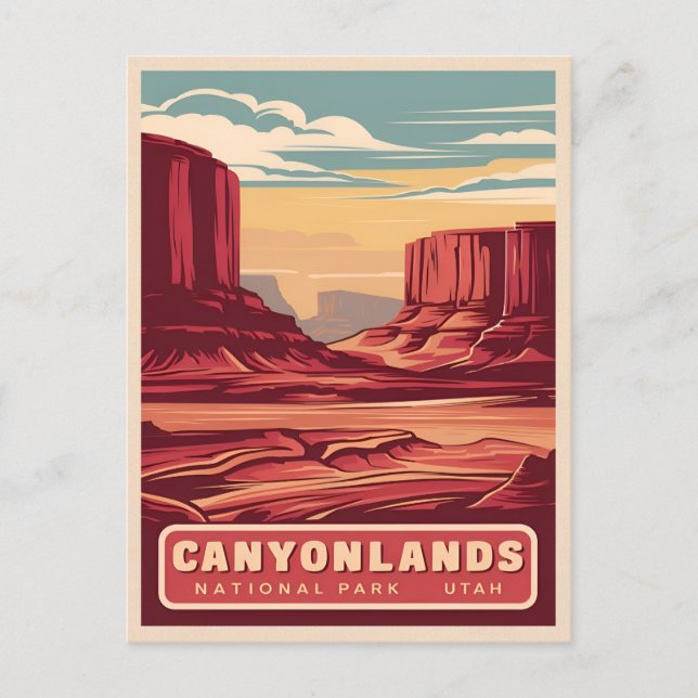 Postal Vintage Travel Canyonlands Parque nacional Paisaje (Anverso)