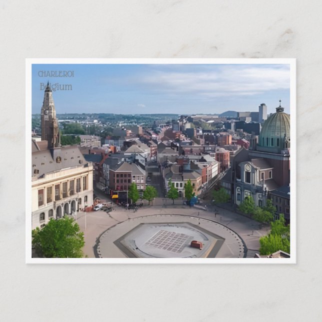 Postal vintage travel charleroi belgium Belgique RETRO (Anverso)