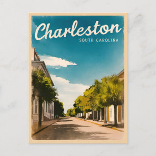 Postal Vintage Travel Charleston Carolina del Sur Retro