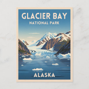 Postal Vintage Travel Glacier Bay Parque Nacional Alaska