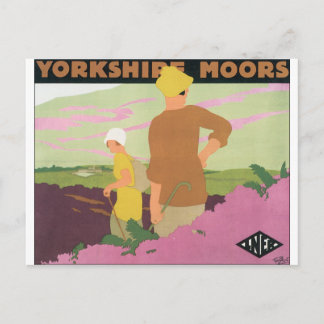 Postal Vintage Travel Poster para Yorkshire Moors