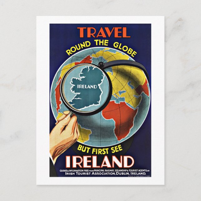 Postal Vintage Travel round the Globe See Ireland (Anverso)