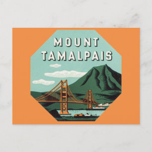 Postal Vintage Travel, Tamalpais Mountain or Mount Tam