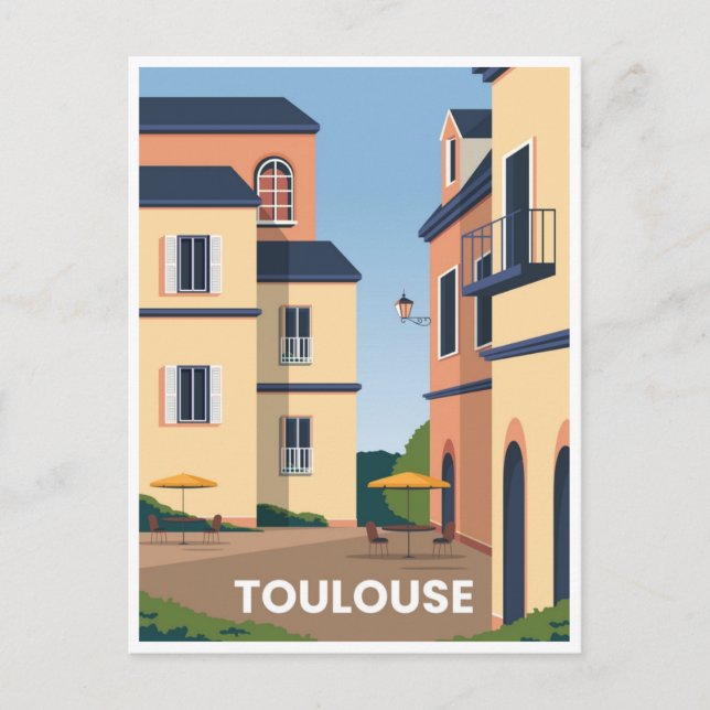 Postal Vintage Travel Toulouse Francia arte fino (Anverso)