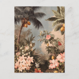 Postal Vintage Tropical Paradise with Palm Trees