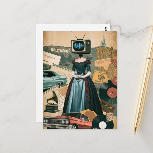 Postal Vintage TV Woman (Anverso/Reverso In Situ)