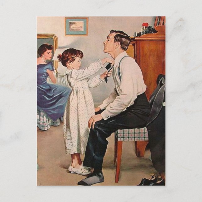 Postal Vintage Tying Daddys Tie (Anverso)
