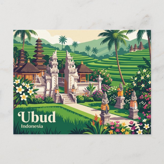 Postal Vintage Ubud Bali Indonesia (Anverso)
