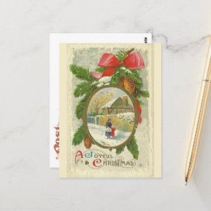 Postal Vintage Un alegre paseo de Navidad con Madre