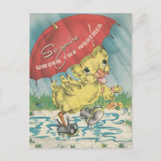 Postal Vintage "Under the Weather Duck"