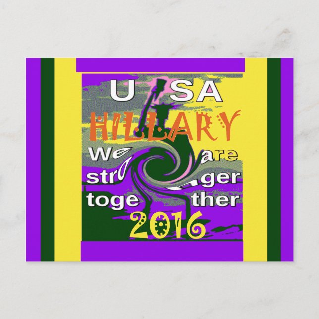 Postal Vintage USA Stronger Together Abstract Art Print (Anverso)