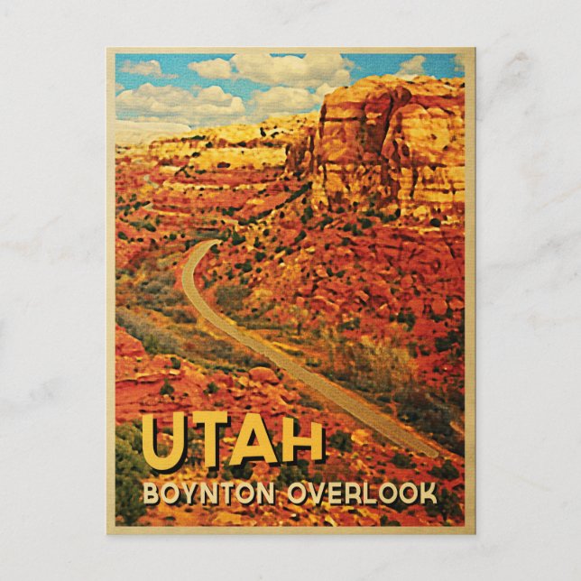 Postal Vintage Utah Boynton Overlook (Anverso)