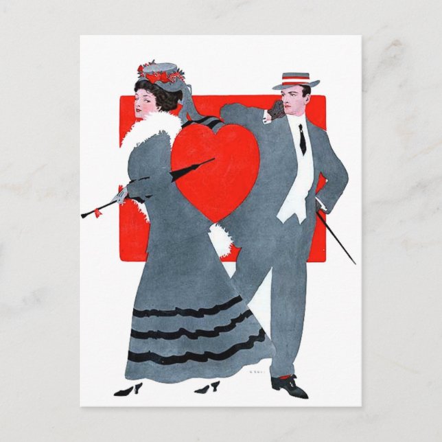Postal Vintage Valentine Couple (Anverso)