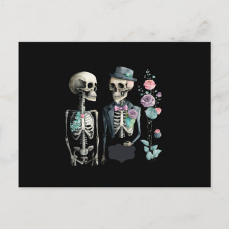 Postal Vintage Valentine Skeleton Couple