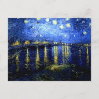 Vintage Van Gogh, arte fino, noche estrellada sobr