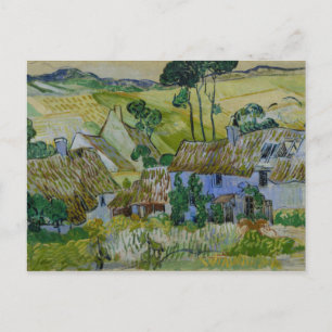 Postal Vintage Van Gogh Cabañas De Techo Cerca De Una Col