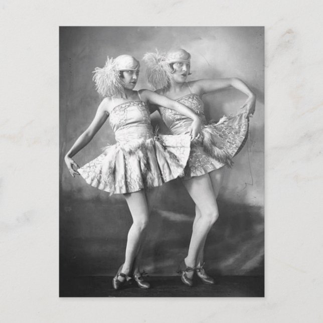 Postal Vintage Vaudeville Bailarines Retro Glam (Anverso)
