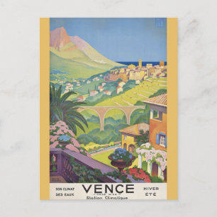 Postal Vintage Vence France Riviera Francesa Viaje