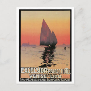 Postal Vintage Venecia Excelsior Palace Viaje