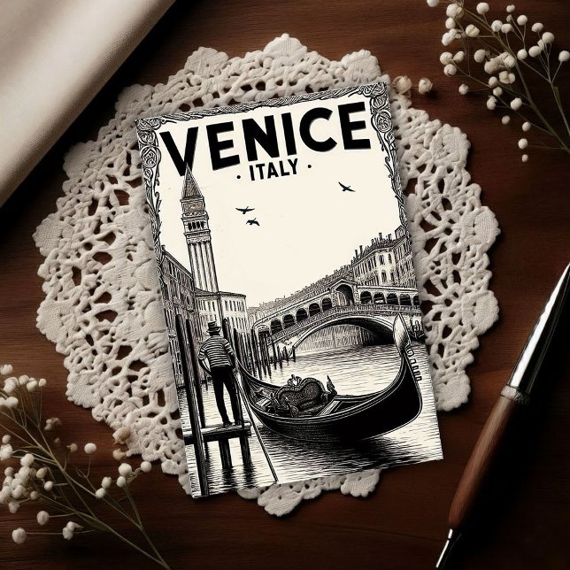 Postal Vintage Venice Italy Gondola Travel  (Subido por el creador)