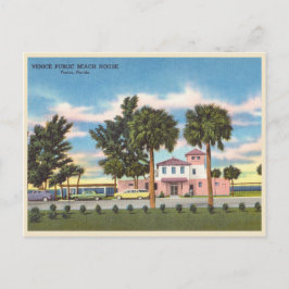 Postal Vintage Venice, playa pública de Florida