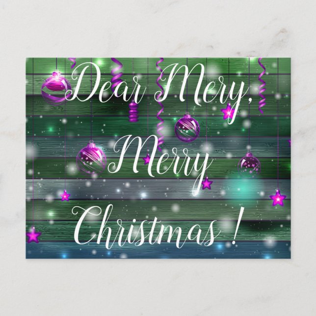 Postal Vintage verde tu nombre (Anverso)