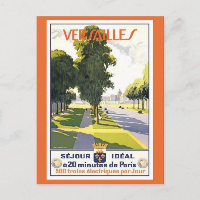 Postal Vintage Versailles Palace Castle Paris Travel (Anverso)