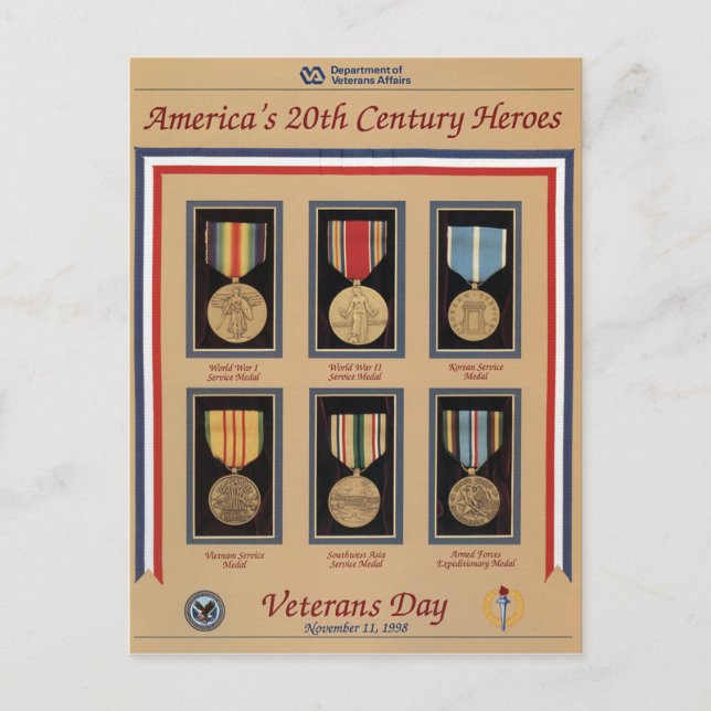 Postal Vintage Veterans Day, 1998 - (Anverso)