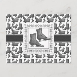 Postal Vintage Victoria Fashion Boots Patrón elegante