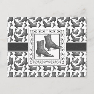 Postal Vintage Victoria Fashion Boots Patrón elegante