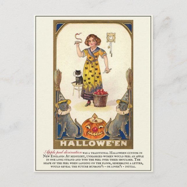 Postal Vintage Victorian Antiguas Tradiciones Halloween (Anverso)